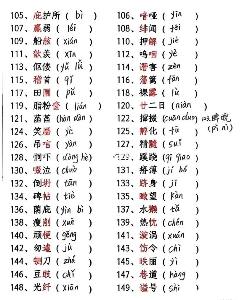 480个容易读错的汉字