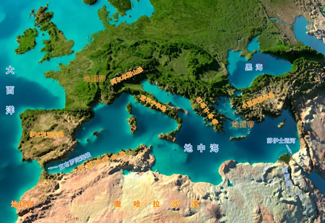 将直布罗陀海峡和苏伊士运河堵住，能创造大量陆地吗？